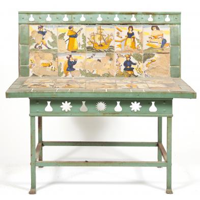 italian-tile-garden-bench