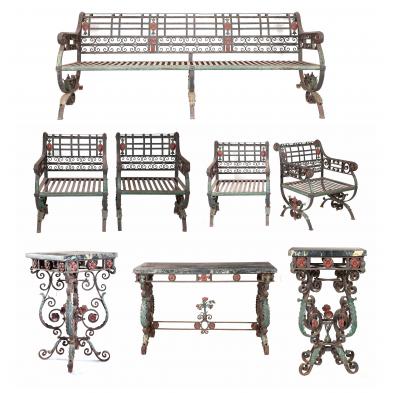 set-of-wrought-iron-garden-furniture