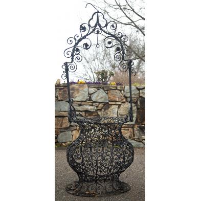 spanish-wrought-iron-wishing-well-planter