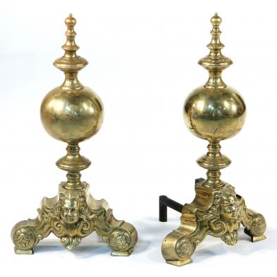 victorian-brass-andirons