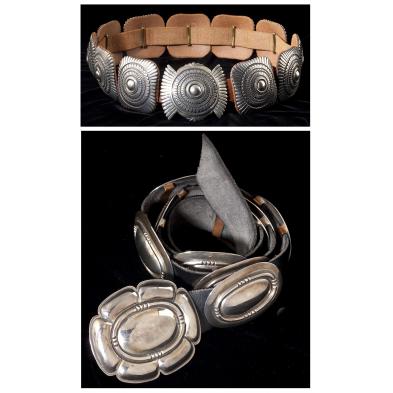 two-sterling-silver-concha-belts-signed
