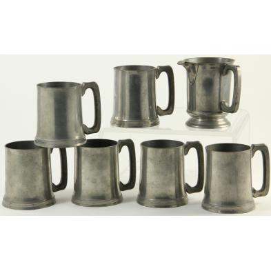six-english-mugs-and-pint-pitcher