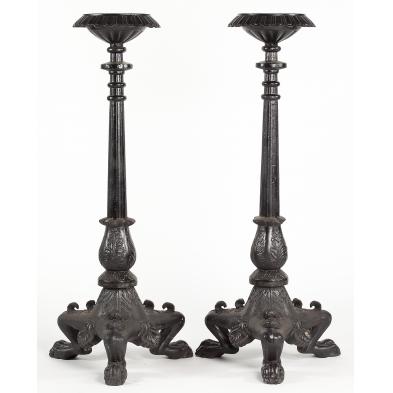 pair-of-cast-iron-torchieres