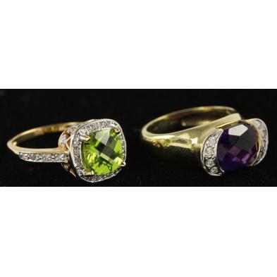 two-diamond-and-gem-set-rings