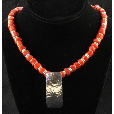 sterling-silver-and-coral-necklace