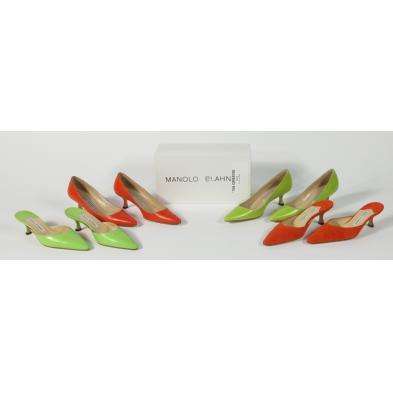 four-pairs-of-colorful-high-heels-manolo-blahnik