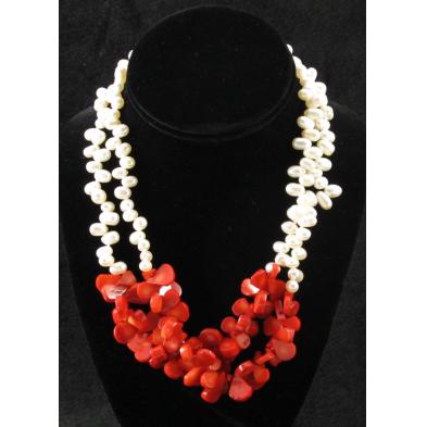 multi-strand-pearl-and-coral-necklace