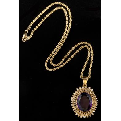 diamond-and-amethyst-pendant-and-chain