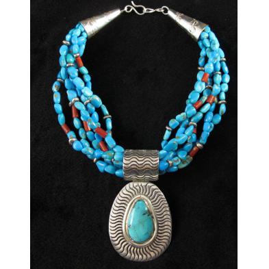 turquoise-and-sterling-pendant-necklace