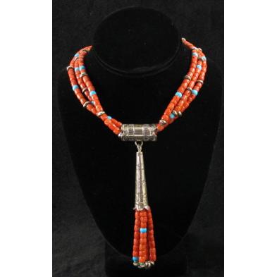 sterling-coral-and-turquoise-necklace