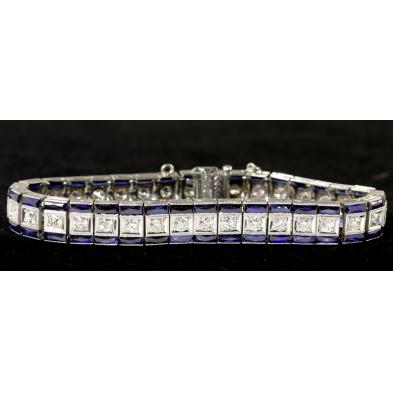 diamond-and-synthetic-sapphire-bracelet