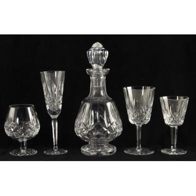 waterford-crystal-lismore-decanter-and-glasses