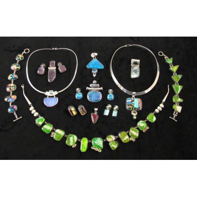 grouping-of-silver-and-fused-glass-jewelry