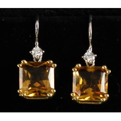 citrine-and-diamond-earrings