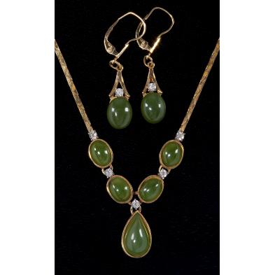 diamond-and-jade-necklace-and-earrings