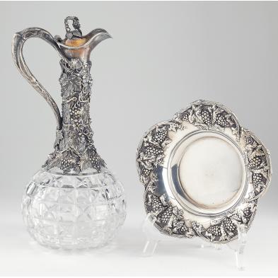 sterling-wine-coaster-silverplate-claret-jug