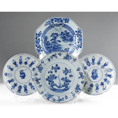 group-of-four-chinese-blue-and-white-plates