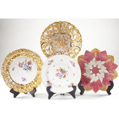 group-of-four-meissen-plates