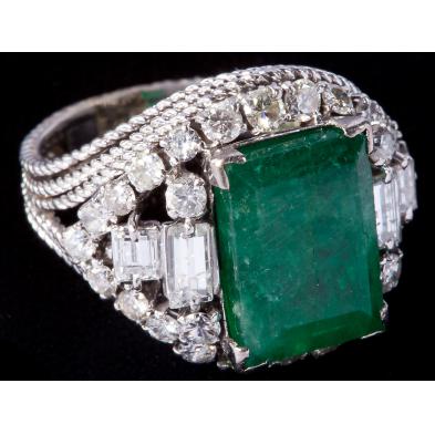 vintage-platinum-emerald-and-diamond-ring