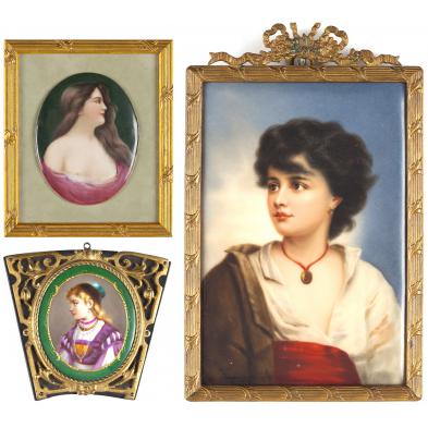 three-porcelain-portrait-plaques