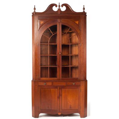 chippendale-style-inlaid-corner-cupboard
