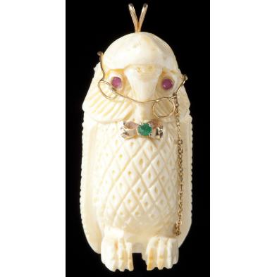ivory-and-gem-set-owl-pendant