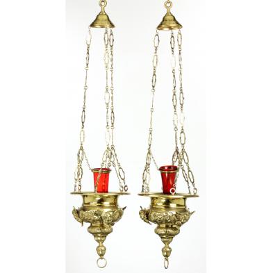 pair-of-hanging-church-brass-candle-lights