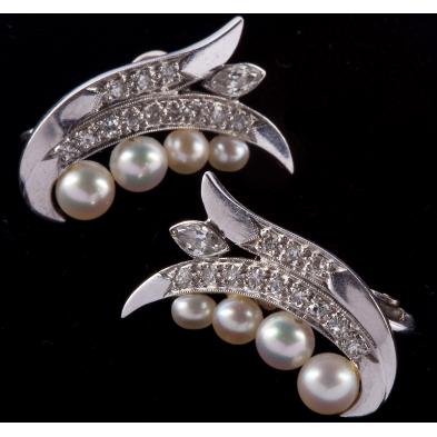 pair-of-pearl-and-diamond-earclips
