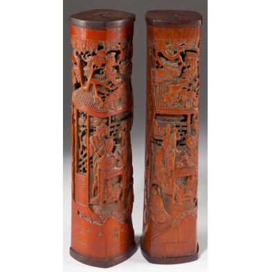 pair-of-chinese-carved-bamboo-incense-holders