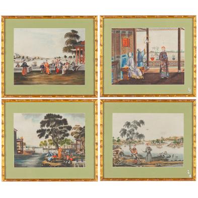 four-chinese-qing-dynasty-court-scenes