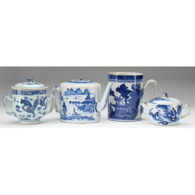 four-pieces-chinese-blue-and-white-porcelain