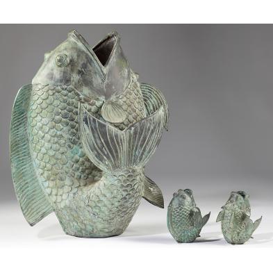 a-trio-of-asian-cast-bronze-koi-fish