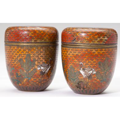 pair-of-japanese-cloisonne-lidded-jars