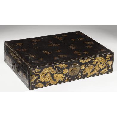 large-chinese-black-lacquer-document-box