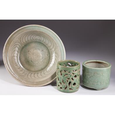 three-pieces-of-chinese-celadon-porcelain