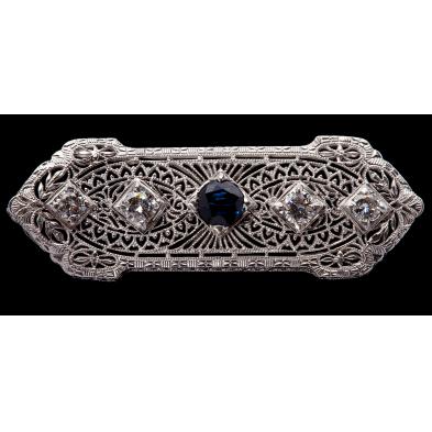 art-deco-platinum-diamond-and-sapphire-brooch