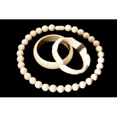 two-ivory-bracelets-and-necklace