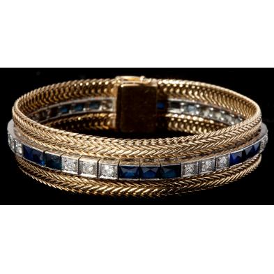 sapphire-and-diamond-mesh-bracelet