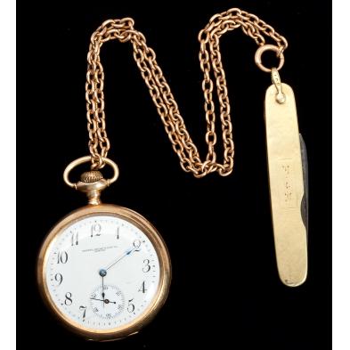 14kt-pocket-watch-with-chain-and-pocket-knife