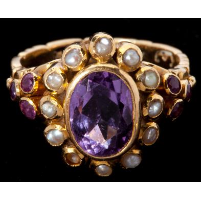 vintage-18kt-amethyst-and-seed-pearl-ring