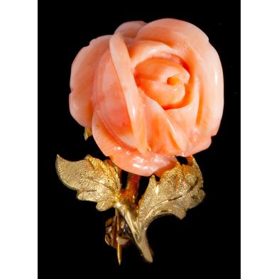 gold-and-salmon-coral-rose-brooch