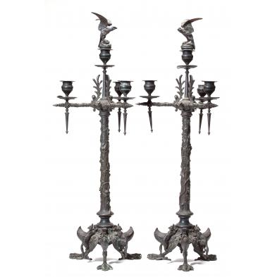 pair-of-cast-bronze-three-arm-candelabra