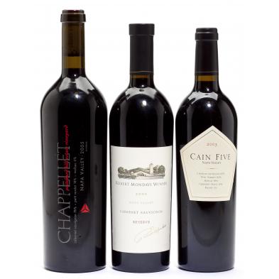 2005-chappellet-2003-cain-five-2006-mondavi