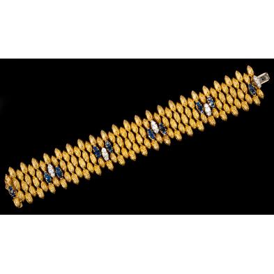 18kt-gold-sapphire-and-diamond-bracelet