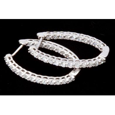 white-gold-diamond-hoop-earrings