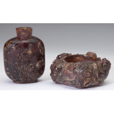 two-chinese-amber-carvings