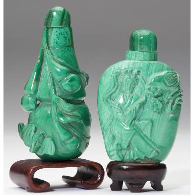 two-chinese-malachite-snuff-bottles