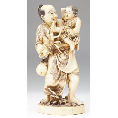 finely-carved-japanese-ivory-okimono