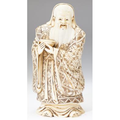 japanese-ivory-okimono-of-an-elderly-man