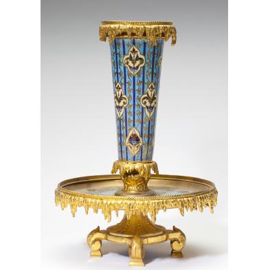 french-champleve-centerpiece-vase